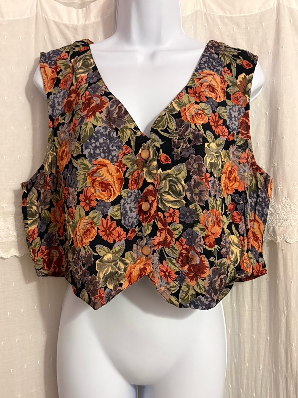 Vintage Putumayo Floral Vest